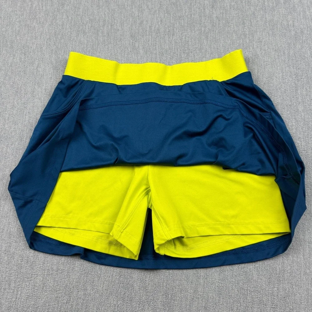 Adidas Skirt Skort Girls Youth XL‎ Blue Green Club Tennis Climalite Steel Shock